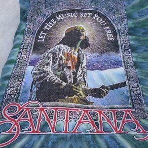 90's Santana Let The Music Set You Free Tie Dye T-Shirt NWOT